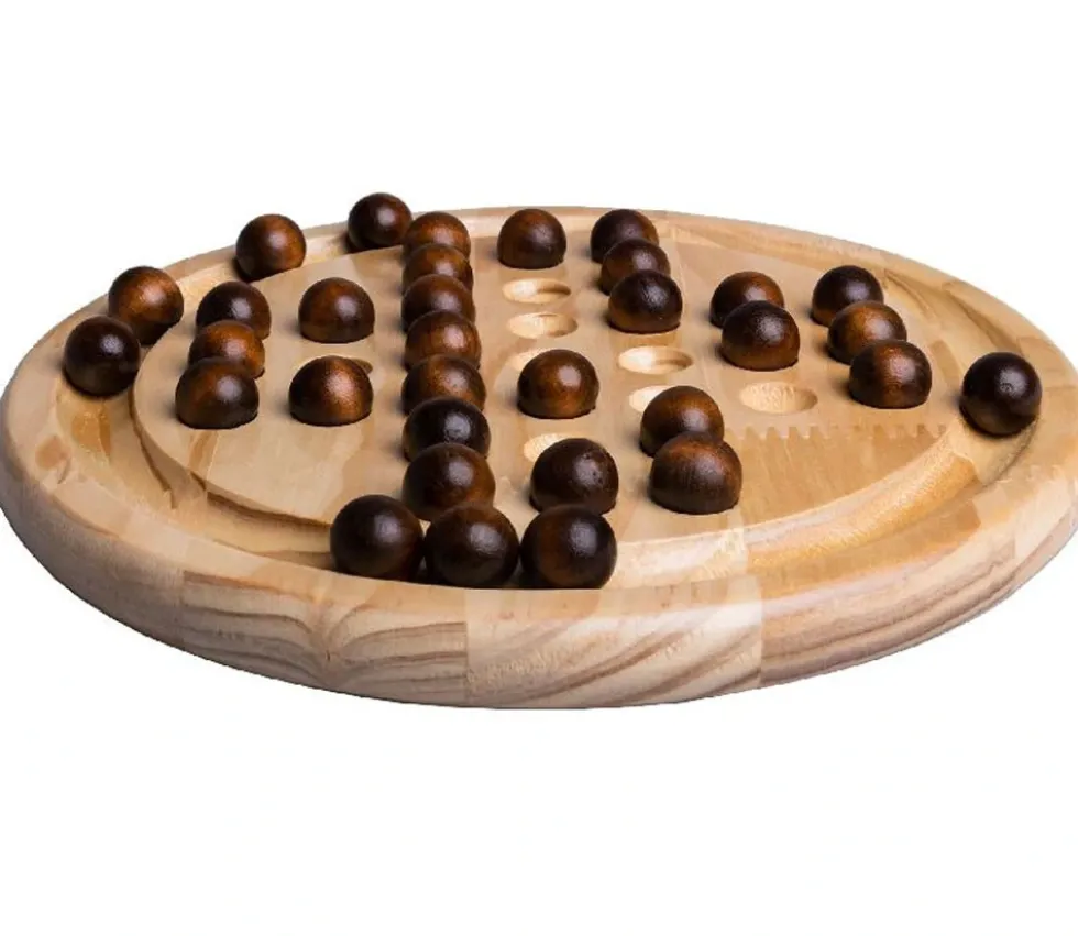 Jeu de solitaire en bois 22 cm diamètre