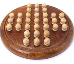 Jeu de solitaire en bois 23.5 cm - fabrication française
