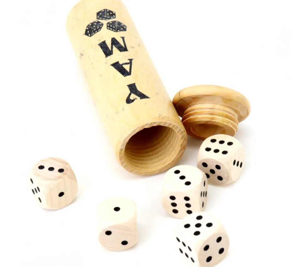 Jeu de Yam dans un étui en buis