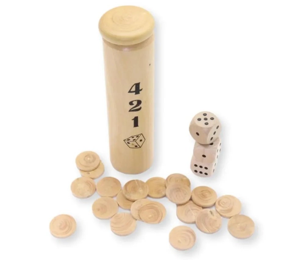 Jeu de Yam dans un étui en buis