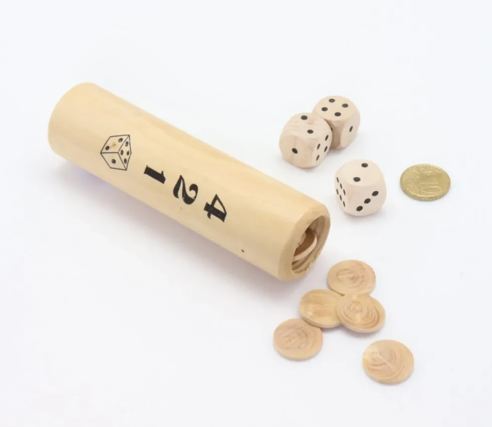 Jeu de Yam dans un étui en buis