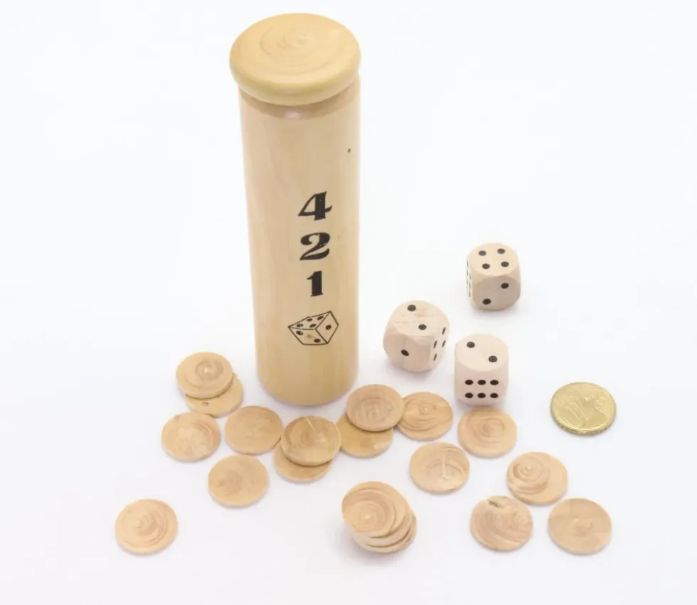 Jeu de Yam dans un étui en buis