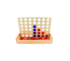 Jeu 4 en ligne en bois 17 x 23 x 14 cm