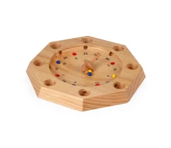 Jeu giroulette bois avec toupie et billes - super roulette