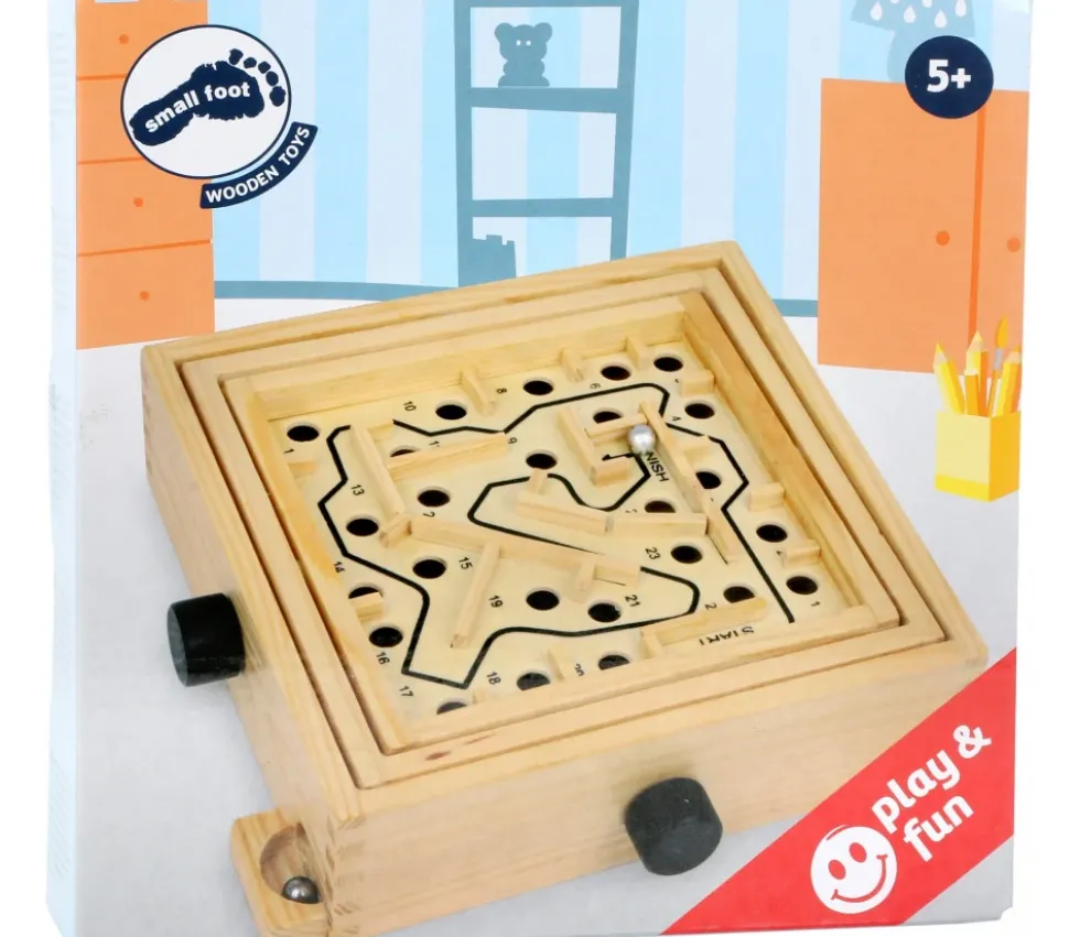 Jeu Labyrinthe en bois 19.6 x 19.7 cm à billes
