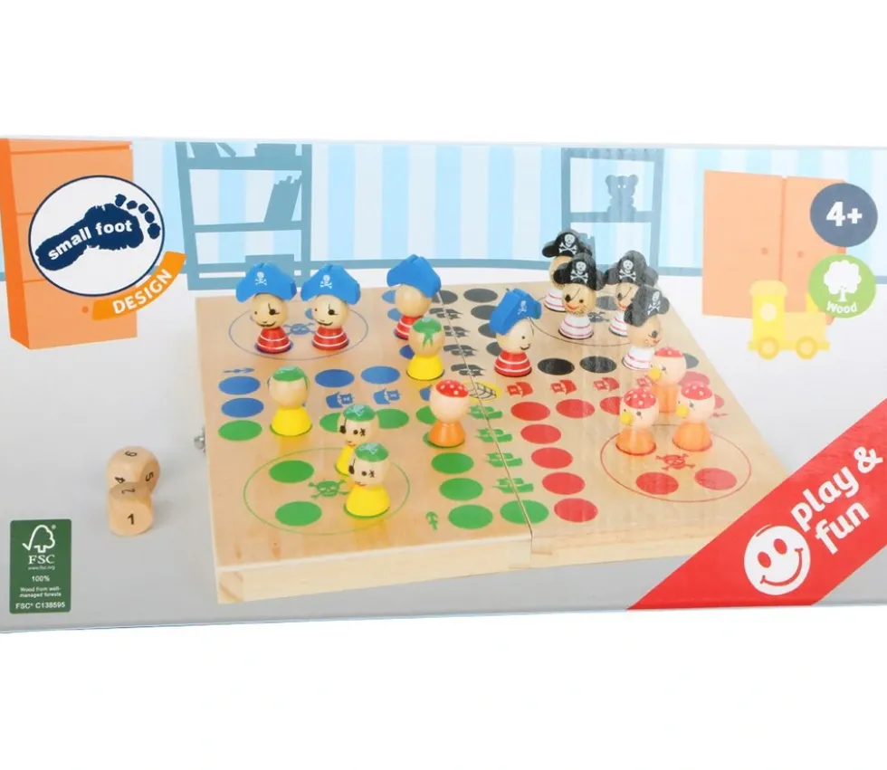 Jeu Petits chevaux - ludo pirate en bois
