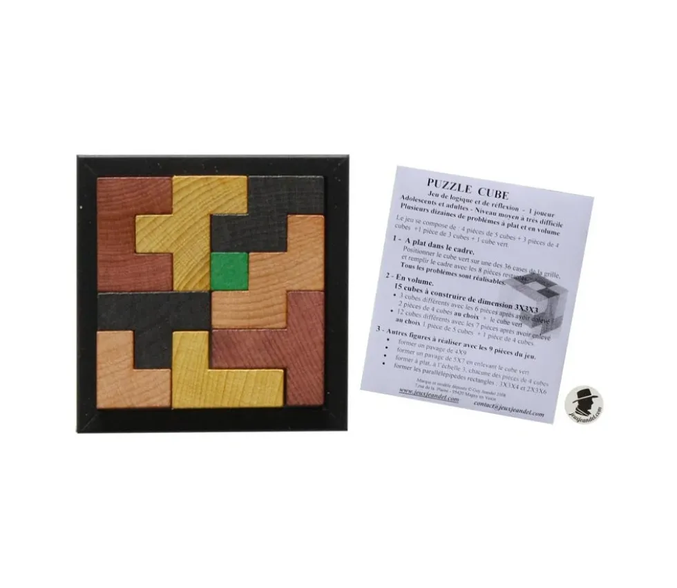 Jeu puzzle cube en bois - jeu casse tête évolutif