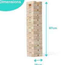 Jeu Tour géante équilibre en bois 64 blocs
