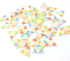 Jeu Tri-dominos des couleurs en bois - 45 pièces
