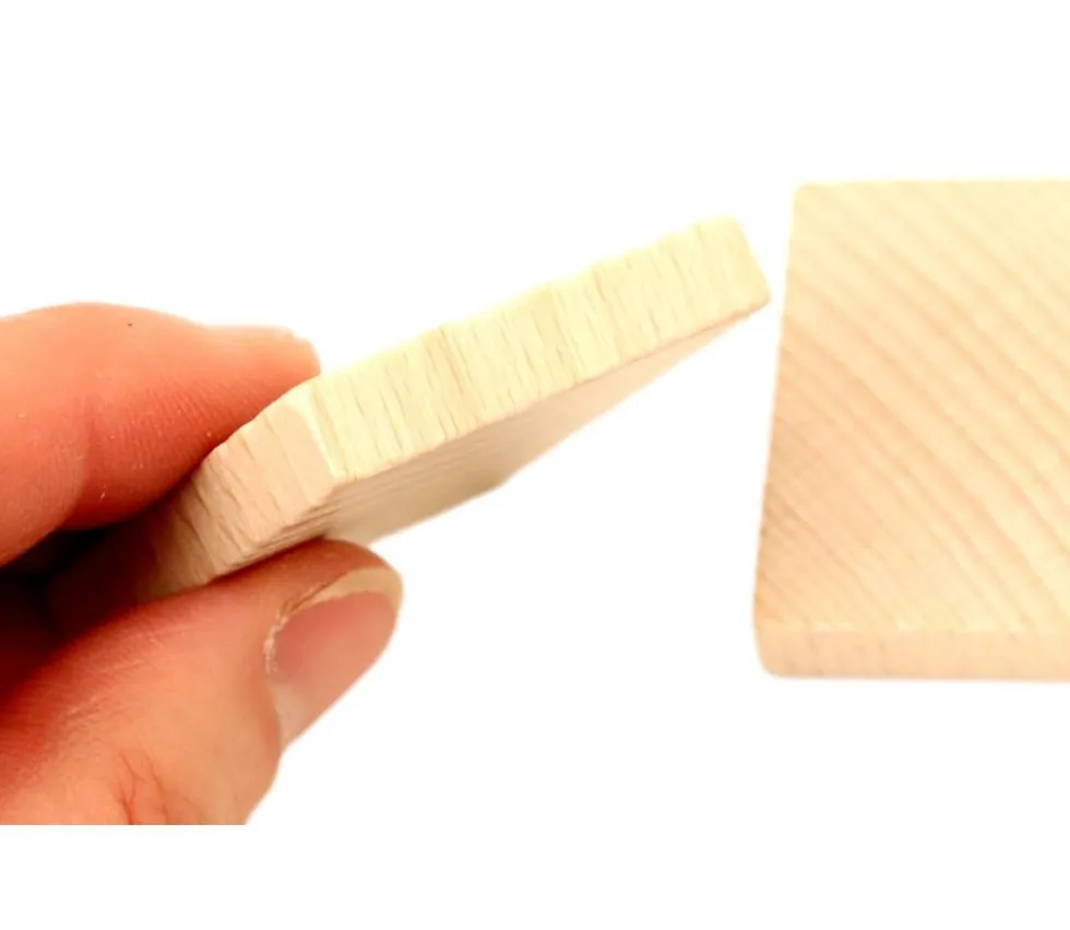 Jeu 24 tuiles mémo en bois vierge à personnaliser 40x40x7 mm