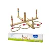 Jeux adresse Cible de lancer bois avec anneaux naturel