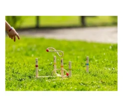 Jeux adresse Cible de lancer bois avec anneaux naturel