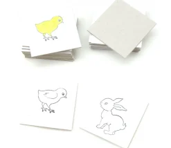 Kit Jeu mémo à personnaliser : Boite + 24 carrés 4 x 4 cm + 48 étiquettes