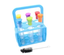 Kit 6 tubes à essai 12 ml bouchons colorés