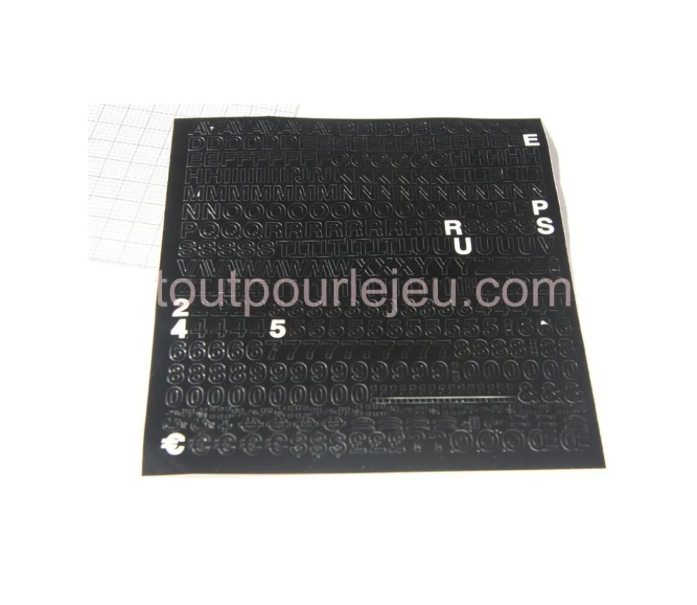 455 Lettres adhésives résistantes 8 mm hauteur et chiffres