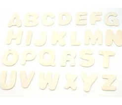 26 lettres alphabet en bois naturel 3.5 cm