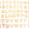 52 lettres alphabet en bois naturel 4.5 cm - 2 x 26 lettres