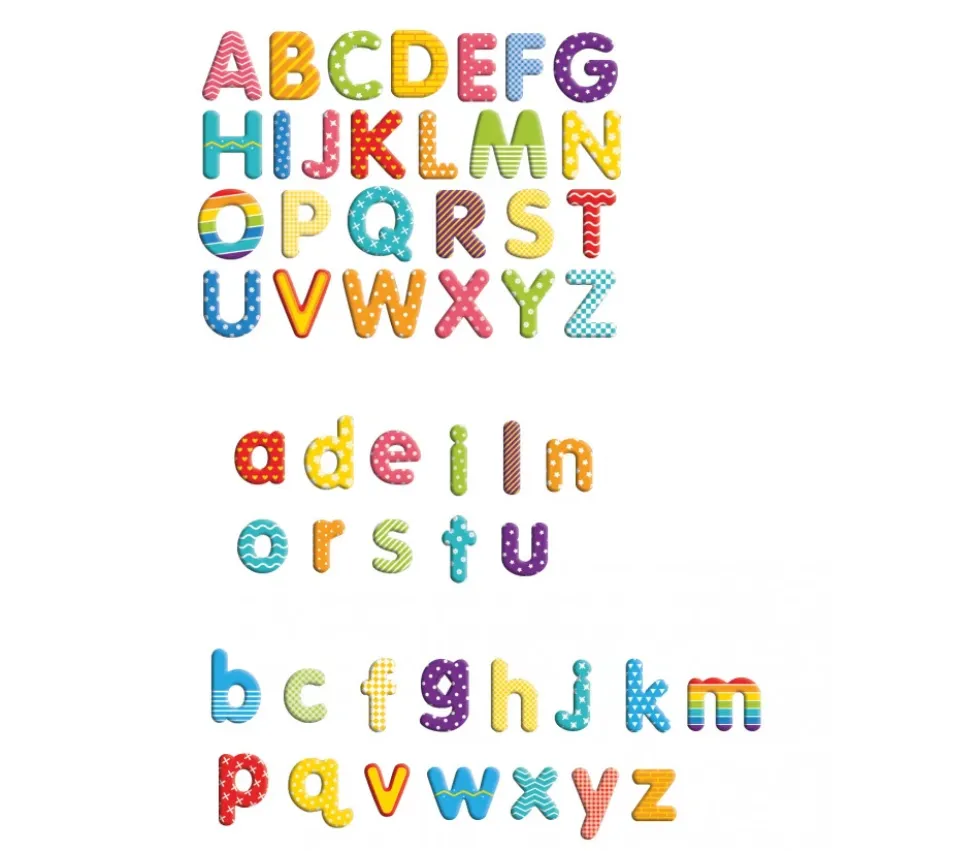 99 lettres magnétiques 4.5 cm de hauteur majuscule + minuscule alphabet