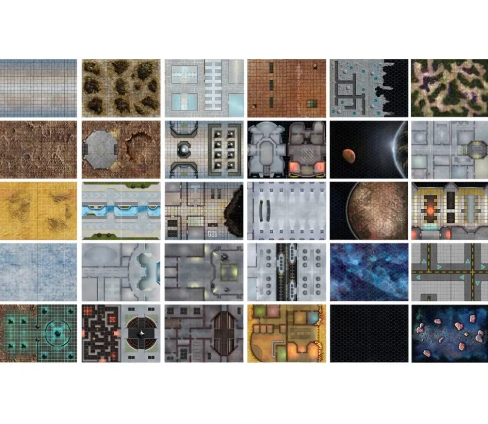 Livre A3 Battle Mats plateaux de jeu Giant Book of Sci-Fi