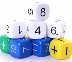 Lot de 10 dés mathematiques 16 mm