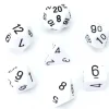 Lot de 7 dés multi-faces opaques blancs