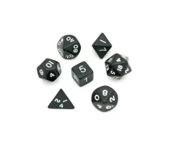 Lot de 7 dés multi-faces opaques NOIR