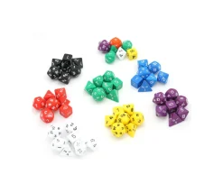 Lot de 7 dés multi-faces opaques NOIR
