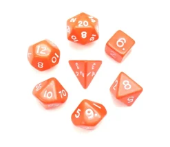Lot de 7 dés multi-faces opaques ORANGE