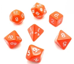 Lot de 7 dés multi-faces opaques ORANGE