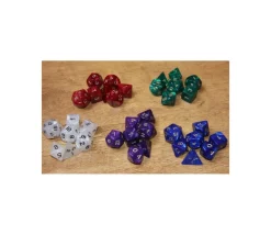 Lot de 7 dés nacrés BLANC multi-faces