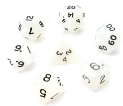 Lot de 7 dés nacrés BLANC multi-faces