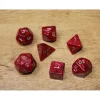 Lot de 7 dés perlés ROUGE multi-faces