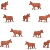 Lot de 10 mini mini vaches marron 15 x 10 x 28 mm