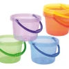 Lot de 6 Seaux en plastique coloré transparent