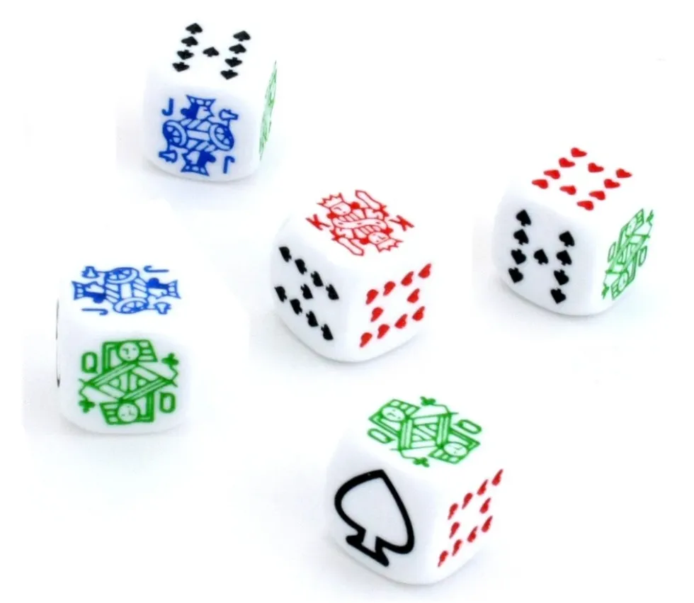 Lot 5 dés poker 16 mm pour poker d'as