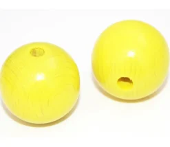 Lot 20 Grosses perles boules colorées en bois diamètre 30 mm trou 6 mm