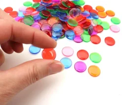 Lot 5000 Jetons 15 mm transparents colorés pour loto ou bingo
