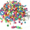Lot 350 petites perles en bois multicolores