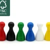 Lot 6 Pions en bois Small 24 x 12 mm pour jeu multicolores
