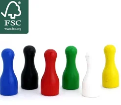 lot 6 Pions joueur grand 25x60 mm multicolores - 6 cm de haut