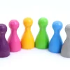 Lot 6 Pions pastel en bois Small 24 x 12 mm pour jeu multicolores