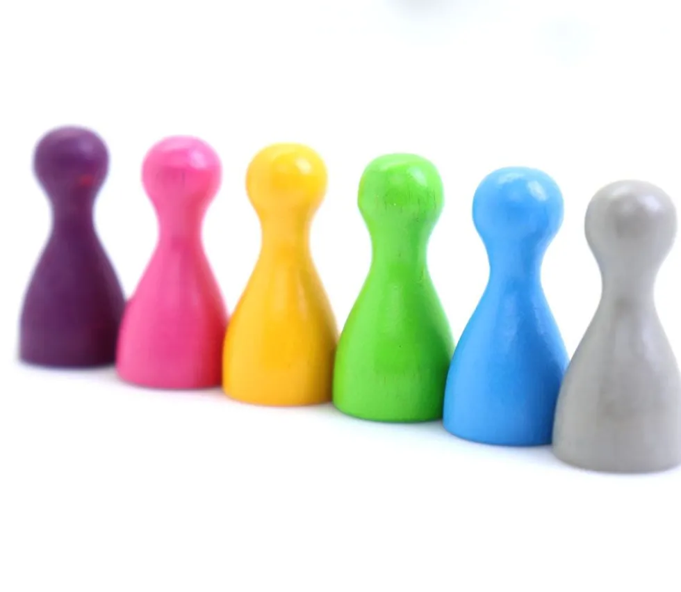 Lot 6 Pions pastel en bois Small 24 x 12 mm pour jeu multicolores