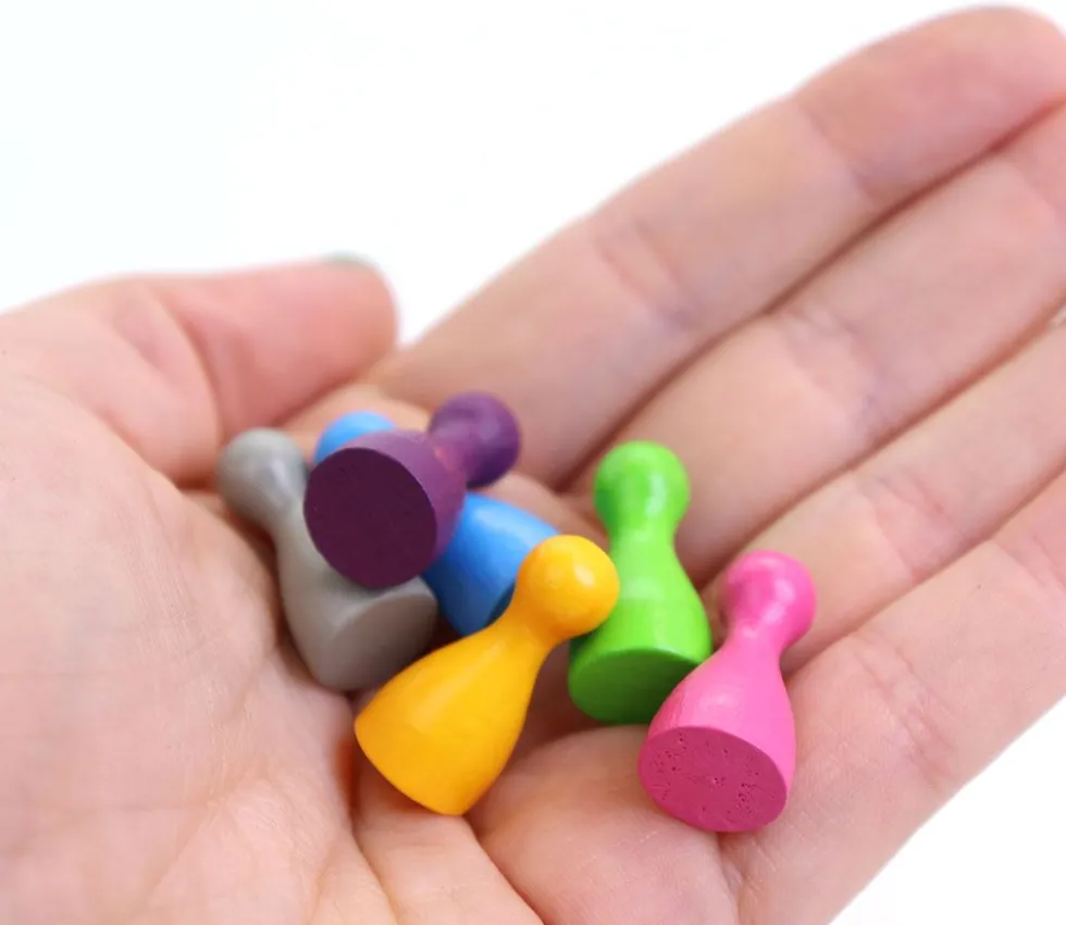Lot 6 Pions pastel en bois Small 24 x 12 mm pour jeu multicolores