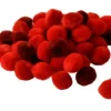 Lot 45 pompons rouges 15 mm