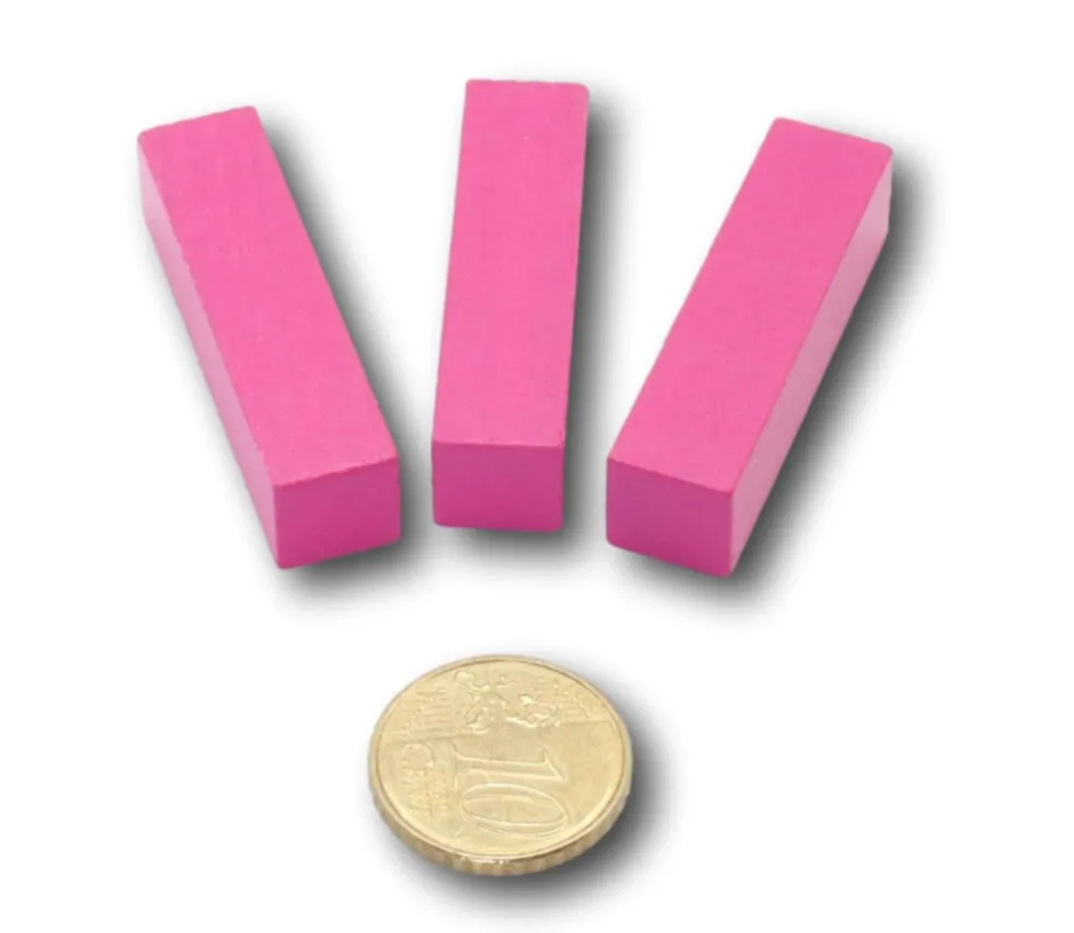 Lot 3 réglettes Cuisenaire 4 cm en rose