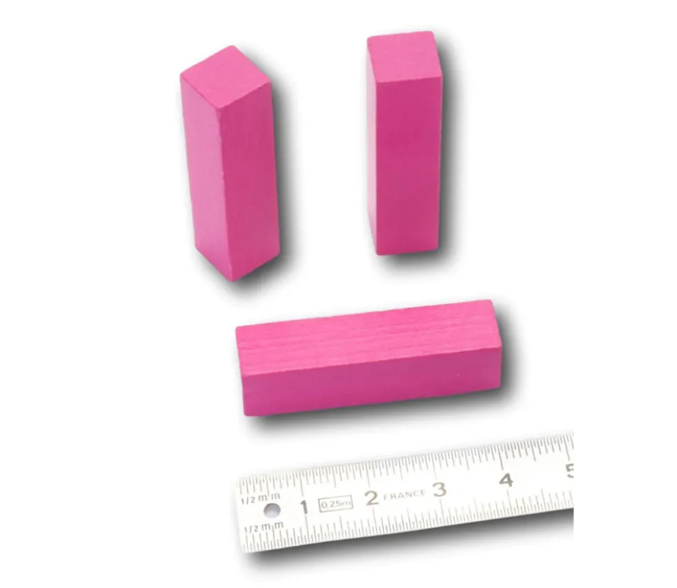 Lot 3 réglettes Cuisenaire 4 cm en rose