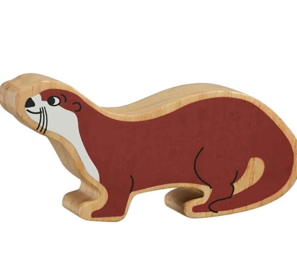 Loutre en bois 10.6 x 5 x 2.5 cm