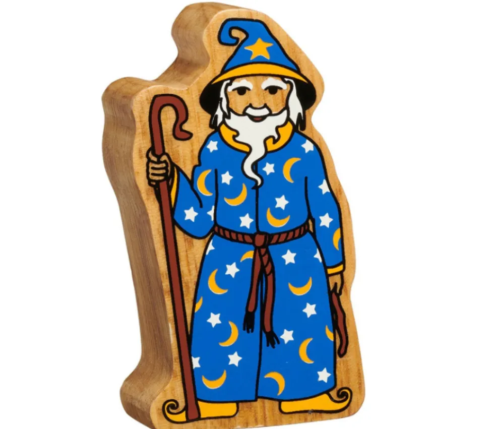Magicien sorcier en bois 106 x 60 x 25 mm personnage