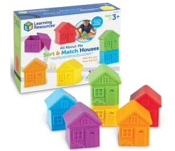 6 Maisons avec toits amovibles et empilables 8 x 7 cm