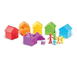 Matériel éducatif : 6 maisons + 36 personnages : manipulation, tri et calcul